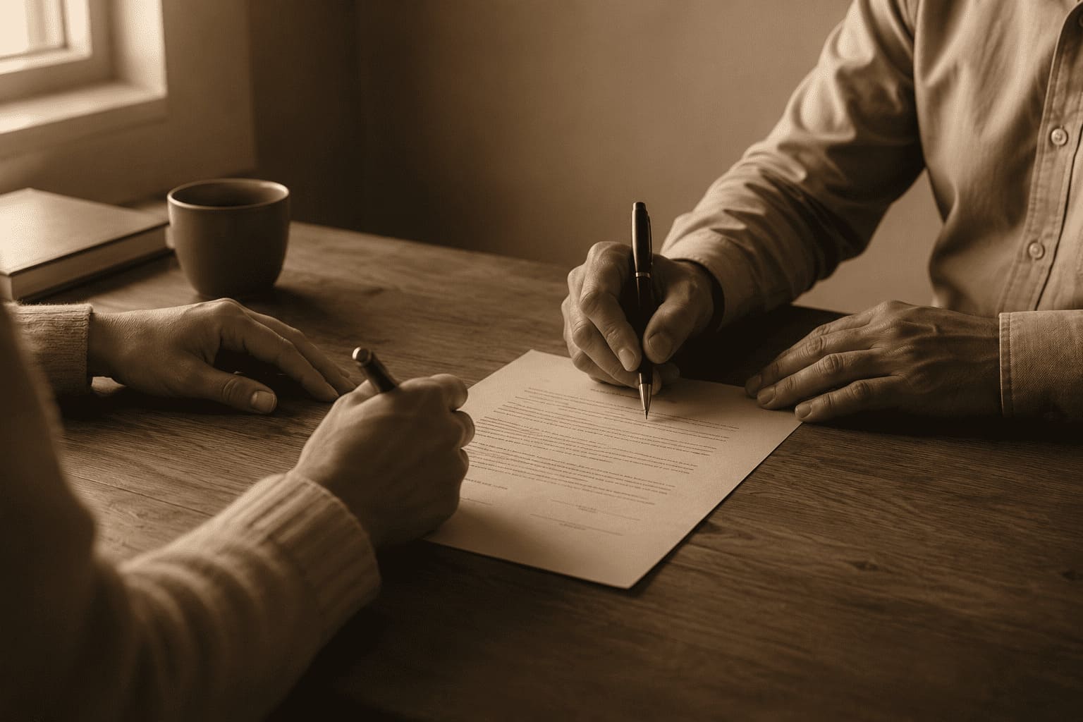 Manos firmando documentos legales